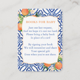 Orange Classic Blue Baby Shower, ta med en Bok Tilläggskort