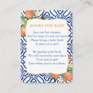 Orange Classic Blue Baby Shower, ta med en Bok Tilläggskort