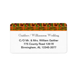 Orange Classic Kente OSA Return-etiketter Adressetikett