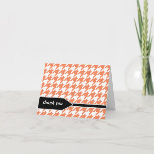 Orange Classy Houndstooth - Tack-kort Tack Kort
