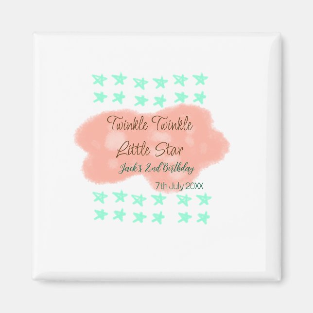 Orange clouds twinkle twinkle little stars green  magnet (Framsidan)