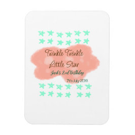 Orange clouds twinkle twinkle little stars green  magnet
