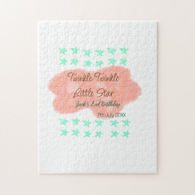 Orange clouds twinkle twinkle little stars green  pussel (Vertikal)