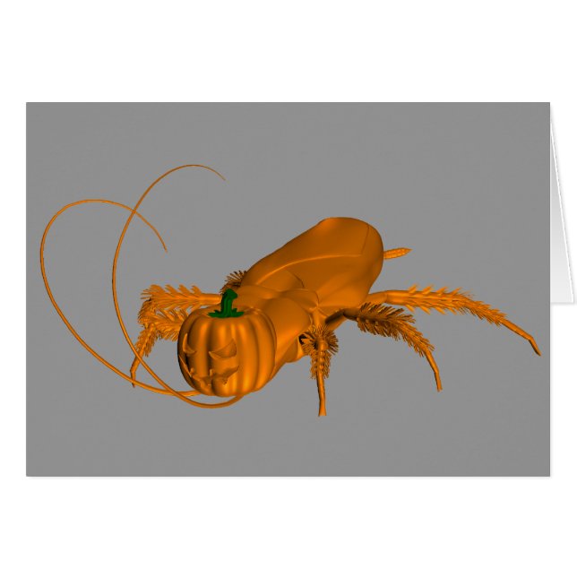 Orange Cockroach Hälsningskort (Framsidan Horizontal)
