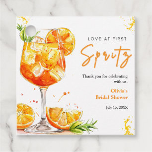 Orange Cocktail Kärlek vid Första Spritz Bröllopsf Gåvor Etiketter