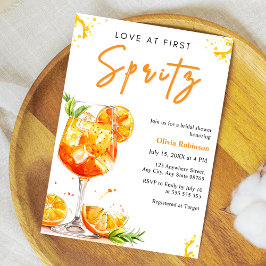 Orange Cocktail Kärlek vid Första Spritz Bröllopsf Inbjudningar