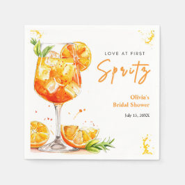 Orange Cocktail Kärlek vid Första Spritz Bröllopsf Pappersservett