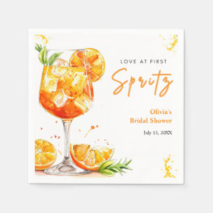 Orange Cocktail Kärlek vid Första Spritz Bröllopsf Pappersservett