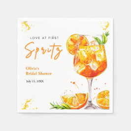 Orange Cocktail Kärlek vid Första Spritz Bröllopsf Pappersservett