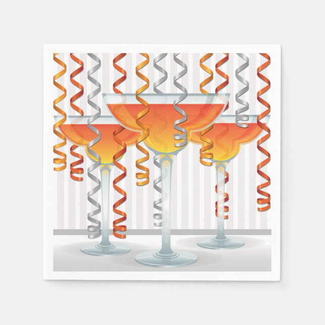 Orange, cocktail och band pappersservett (Framsidan)