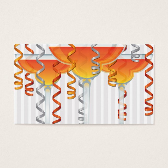 Orange, cocktail och band visitkort (Framsidan)