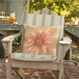 Orange Collarette Dahlia Blommigt Kudde
