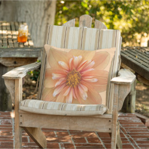 Orange Collarette Dahlia Blommigt Kudde