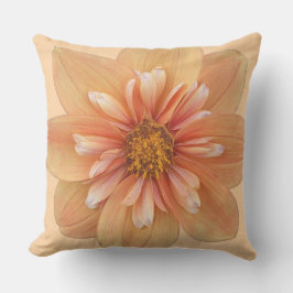 Orange Collarette Dahlia Blommigt Kudde