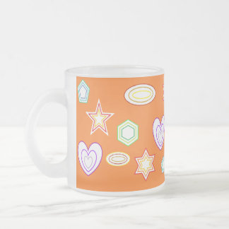 Orange colour Shapes mug Frostad Glasmugg