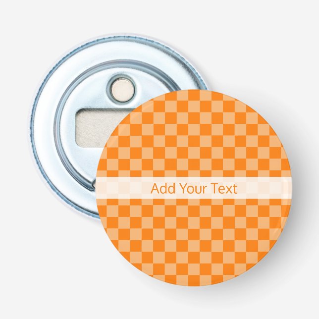 Orange Combination Checkerboard av Shirley Taylor Flasköppnare (Framsidan)