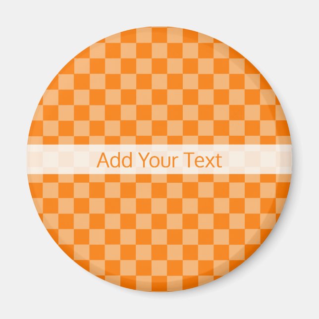 Orange Combination Checkerboard av Shirley Taylor Magnet (Framsidan)