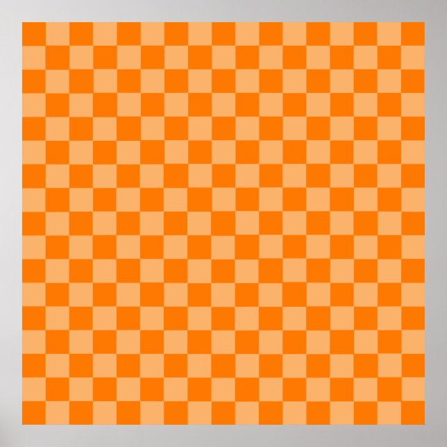 Orange Combination Checkerboard av ShirleyTaylor Poster (Framsidan)
