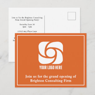 Orange Company Reklam Verksamhetslogotyp Vykort