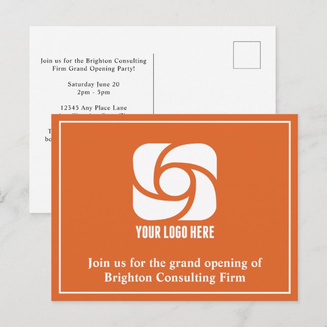 Orange Company Reklam Verksamhetslogotyp Vykort (Fram/baksida)