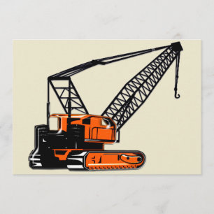 Orange Construction Crane Inbjudningar