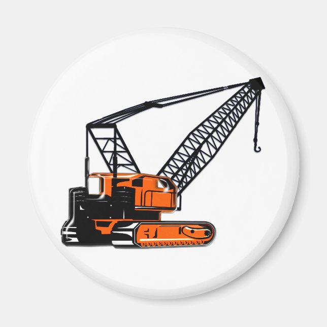 Orange Construction Crane Magnet (Framsidan)