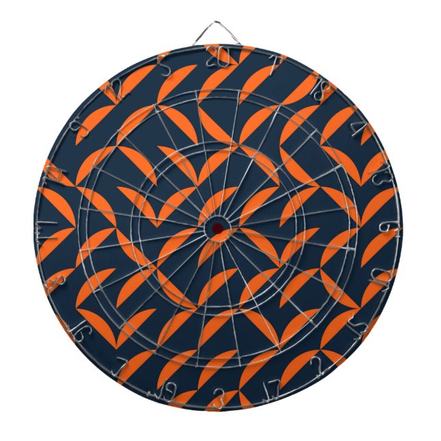 Orange, cool, modern, trendig vågig illustration darttavla (Framsidan)