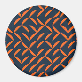 Orange, cool, modern, trendig vågig illustration magnet