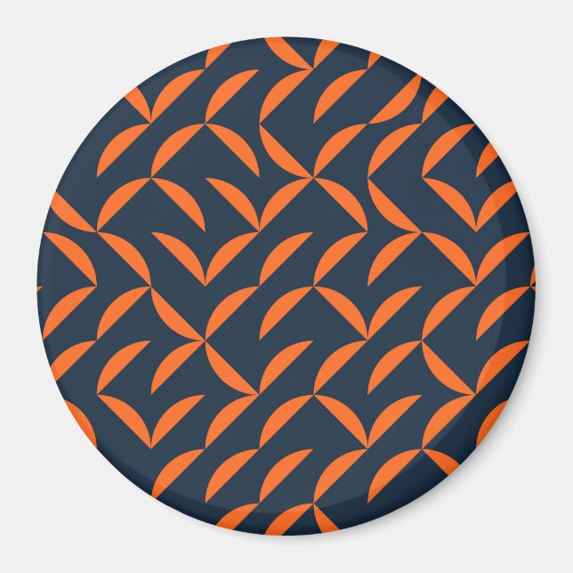 Orange, cool, modern, trendig vågig illustration magnet (Framsidan)