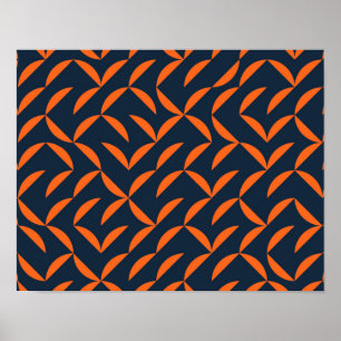 Orange, cool, modern, trendig vågig illustration poster