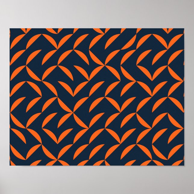 Orange, cool, modern, trendig vågig illustration poster (Framsidan)