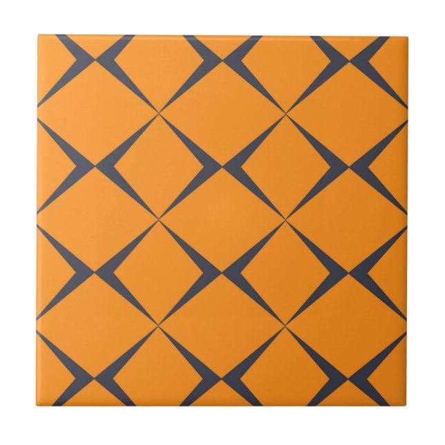 Orange, coola, enkel form, trendig, chevron-former kakelplatta (Framsidan)