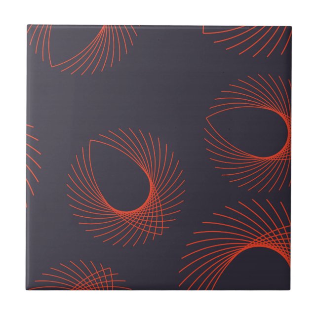 Orange, coola, trendig, geometrisk abstraktion för kakelplatta (Framsidan)