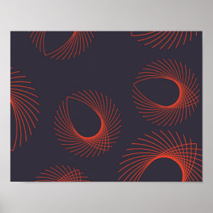 Orange, coola, trendig, geometrisk abstraktion för poster