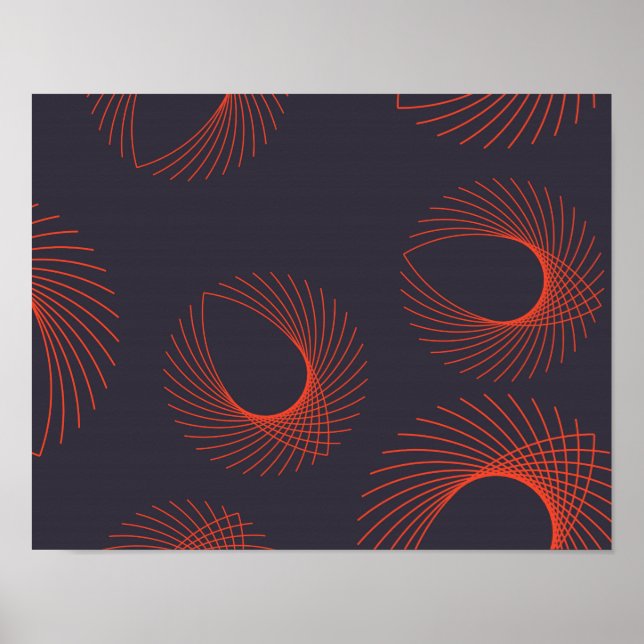 Orange, coola, trendig, geometrisk abstraktion för poster (Framsidan)