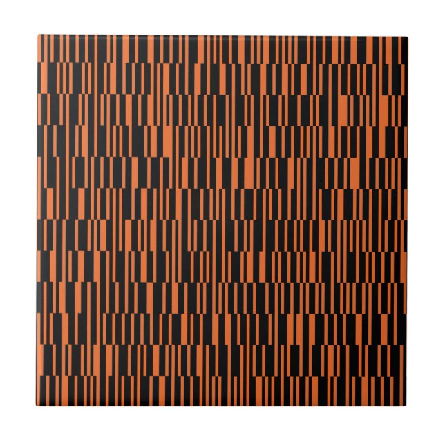 Orange, coola, trendig, modern geometrisk grafik kakelplatta (Framsidan)