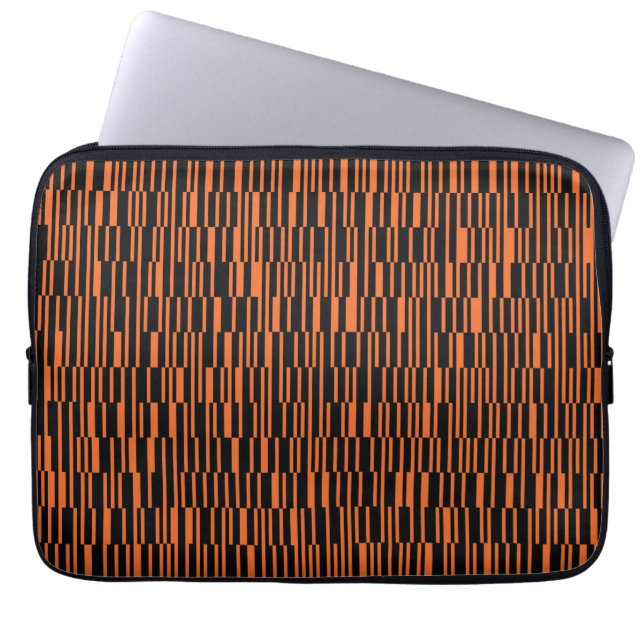 Orange, coola, trendig, modern geometrisk grafik laptop fodral (Framsidan)