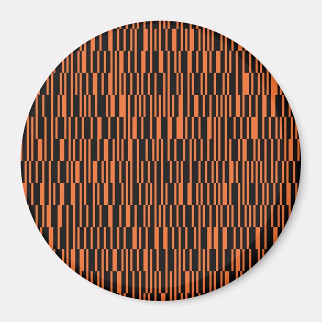 Orange, coola, trendig, modern geometrisk grafik magnet (Framsidan)