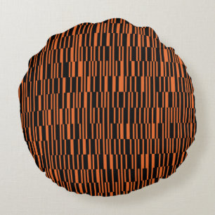 Orange, coola, trendig, modern geometrisk grafik rund kudde