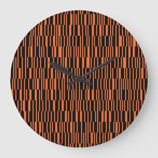 Orange, coola, trendig, modern geometrisk grafik stor klocka (Framsida)