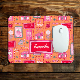 Orange Coquette aesthetic girly whimsical pattern Musmatta