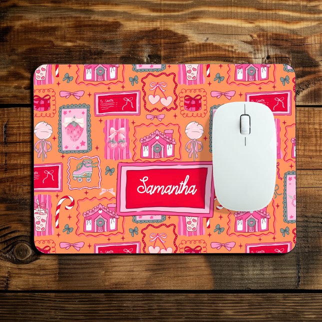 Orange Coquette aesthetic girly whimsical pattern  Musmatta (Skapare uppladdad)
