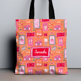 Orange Coquette aesthetic girly whimsical pattern  Tygkasse