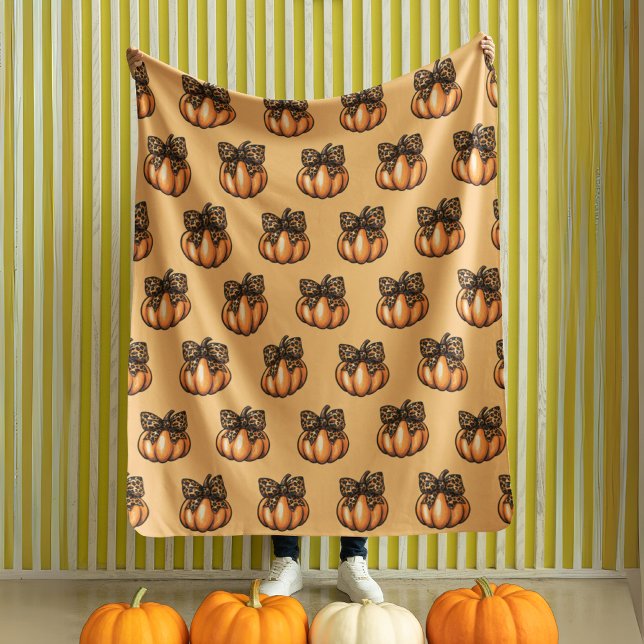 Orange Coquette Autumn Halloween Leopart Pumpkin Fleecefilt (Orange Coquette Autumn Halloween Leopart Pumpkin Fleece Blanket)