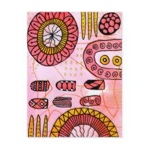 Orange Coral Abstract Postcard