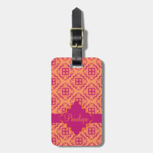 Orange Coral & Magenta Arabesque Moroccan Graphic Bagagebricka