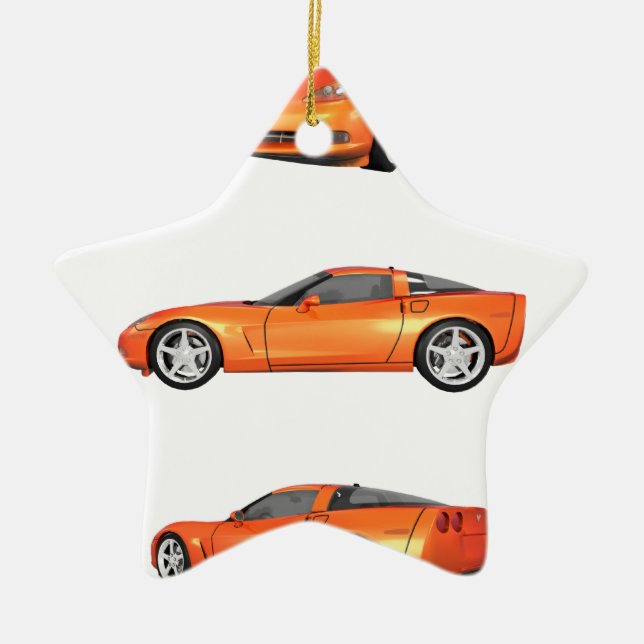 Orange Corvette: Julgransprydnad Keramik (Framsidan)