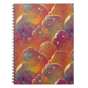 Orange Cosmic Cloud Repeat Mönster Anteckningsbok