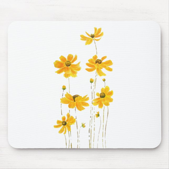 orange cosmos - vattenfärg musmatta (Framsidan)