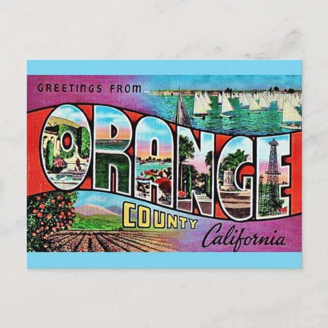 Orange County CA vykort (Framsida)